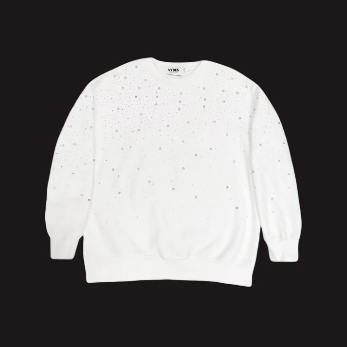 DIAMERA Rhinestone Galaxy Crewneck