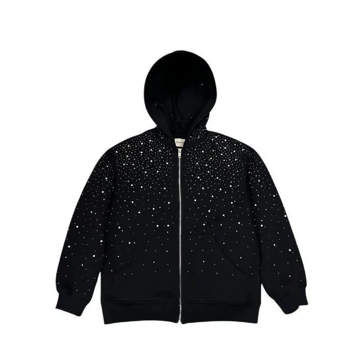 DIAMERA Rhinestone Galaxy Zip Up