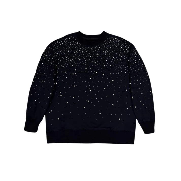 DIAMERA Rhinestone Galaxy Crewneck