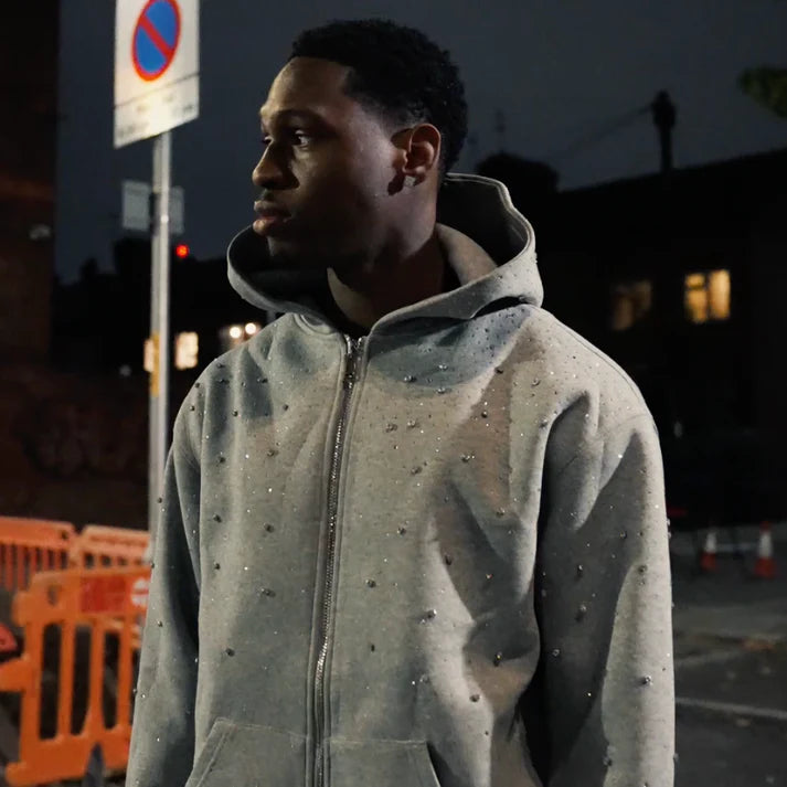 DIAMERA Rhinestone Galaxy Zip Up